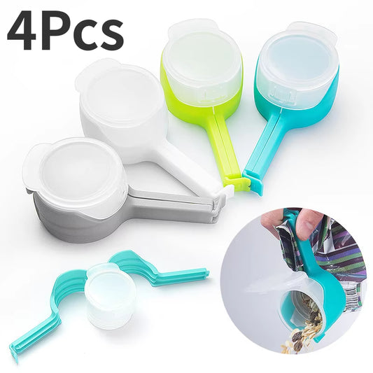 Bag Clips for Food Food Storage Sealing Clips with Pour Spouts Kitchen Chip Bag Clips Plastic Cap Sealer Clip Kitchen Storage