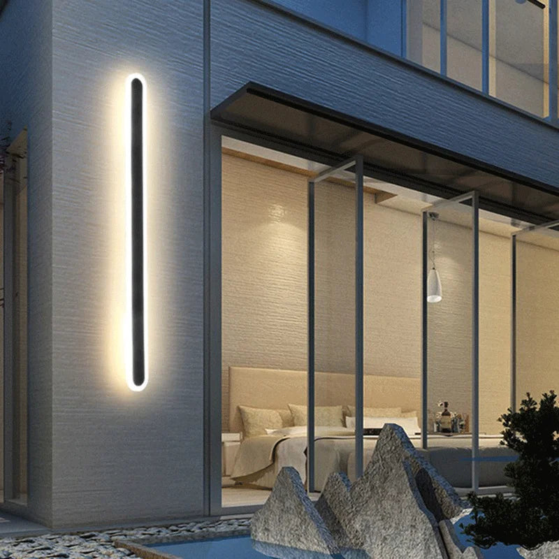 Bar Shaped Exterior Landscape Long Strip Slim LED Wall Lights Outdoor Modern Waterproof IP65 Linear Lamps Garden Porch Sconce