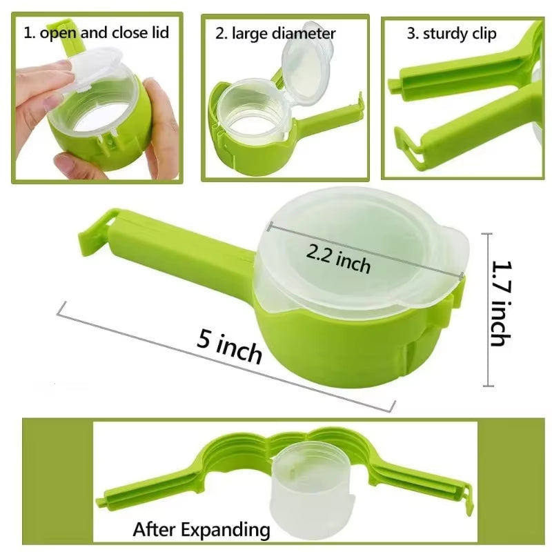 Bag Clips for Food Food Storage Sealing Clips with Pour Spouts Kitchen Chip Bag Clips Plastic Cap Sealer Clip Kitchen Storage